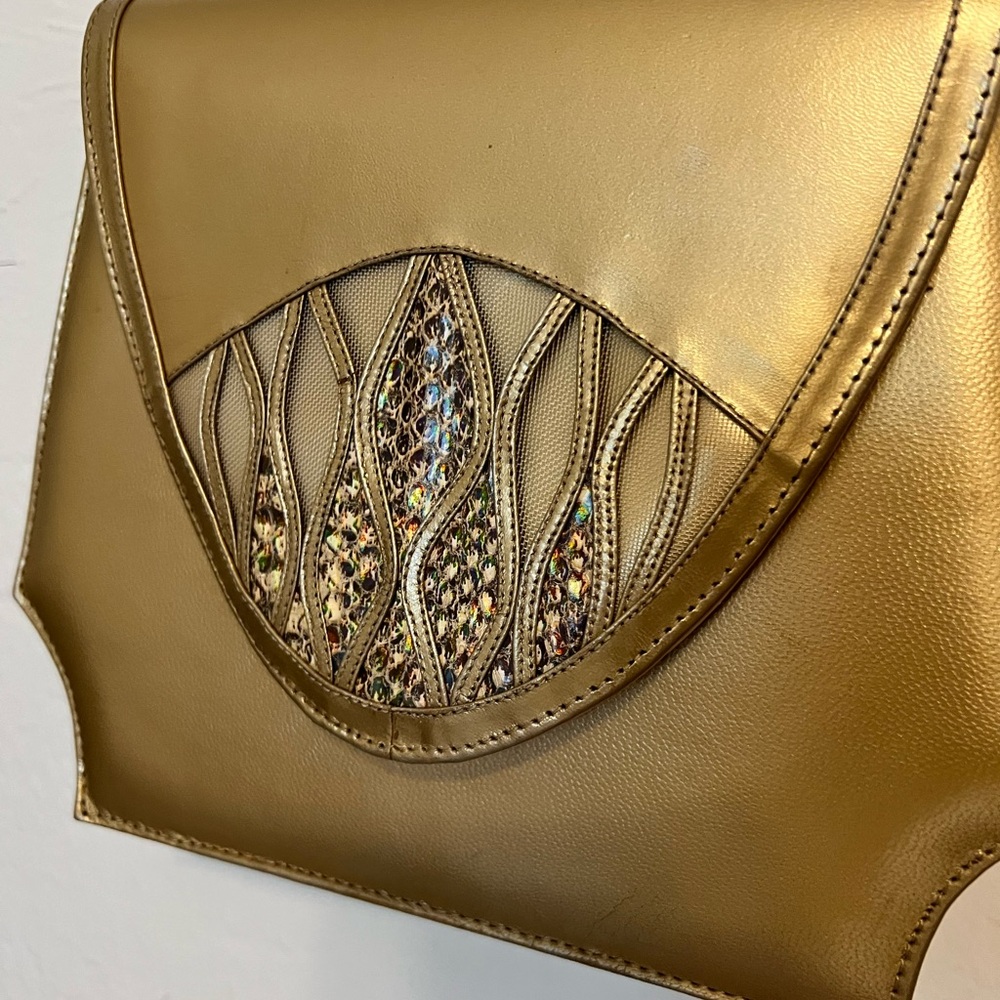 Metallic Gold clutch/crossbody bag purse